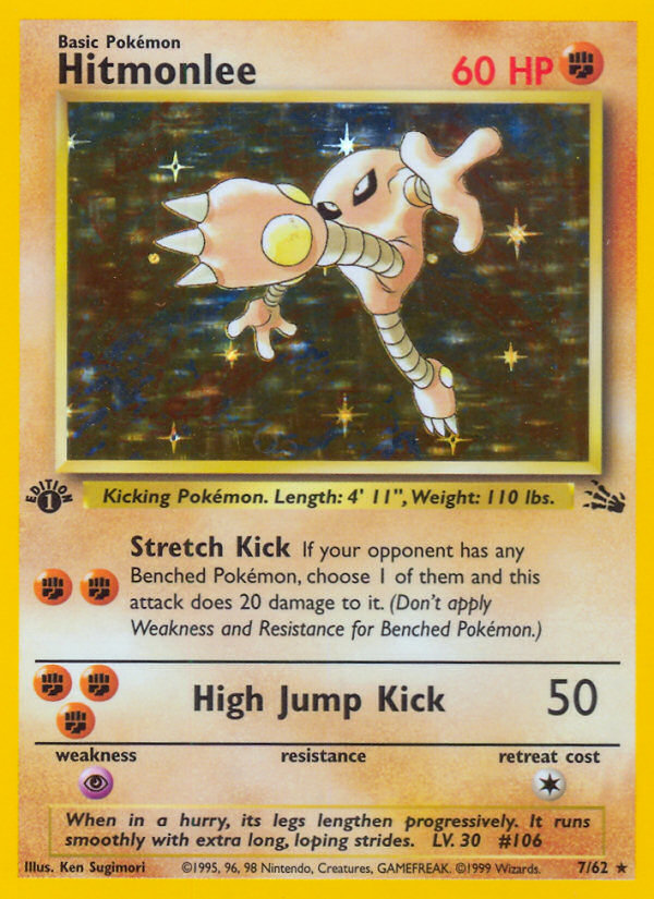 Hitmonlee (7/62) [Fossil 1st Edition] | Pegasus Games WI