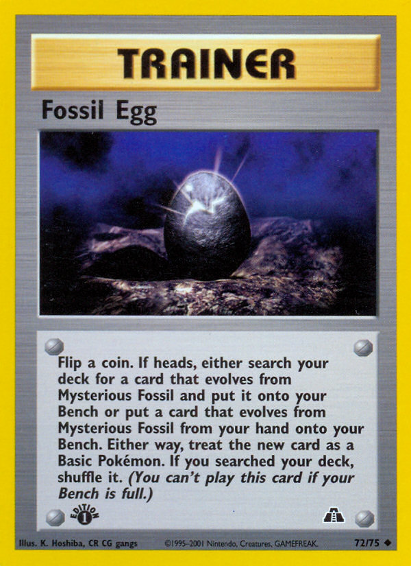 Fossil Egg (72/75) [Neo Discovery 1st Edition] | Pegasus Games WI