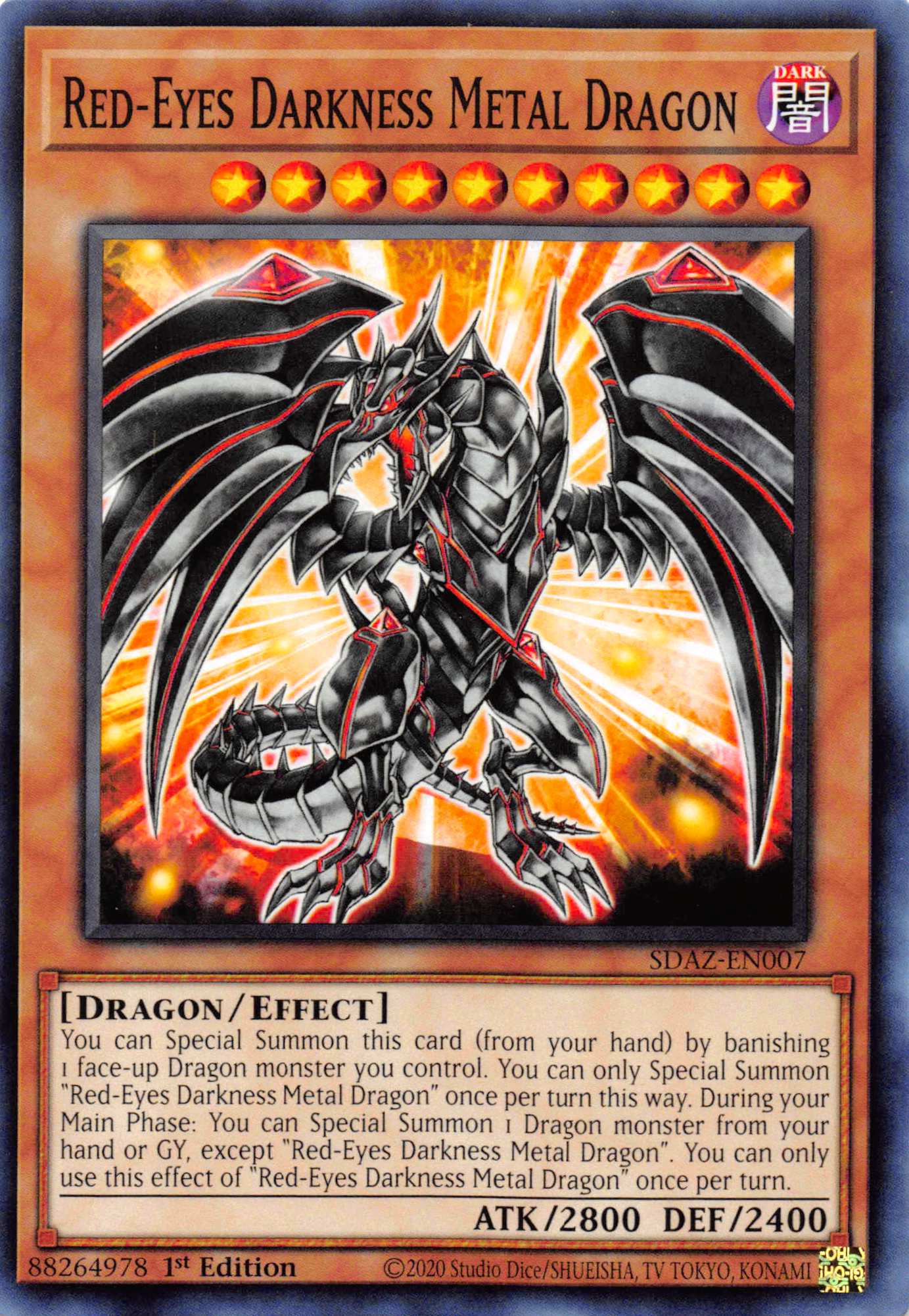 Red-Eyes Darkness Metal Dragon [SDAZ-EN007] Common | Pegasus Games WI