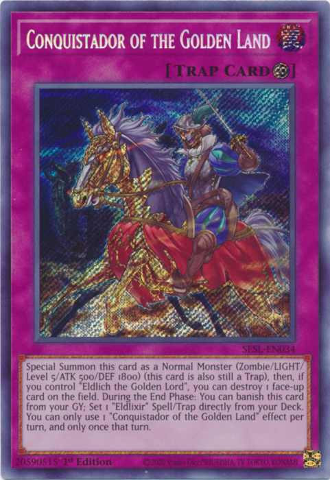 Conquistador of the Golden Land [SESL-EN034] Secret Rare | Pegasus Games WI