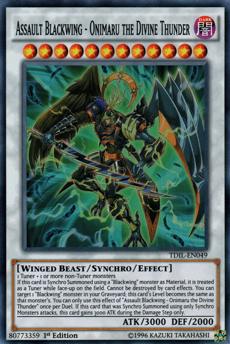 Assault Blackwing - Onimaru the Divine Thunder [TDIL-EN049] Super Rare | Pegasus Games WI