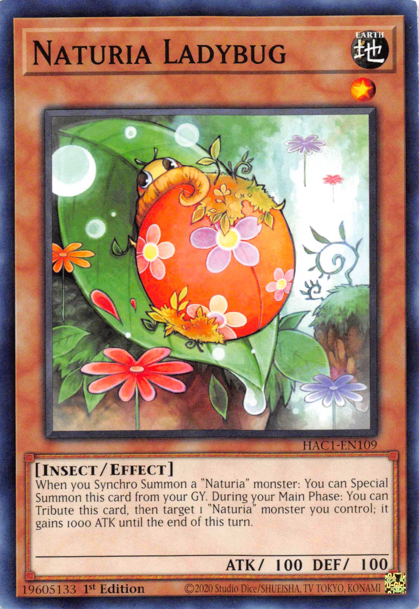 Naturia Ladybug (Duel Terminal) [HAC1-EN109] Parallel Rare | Pegasus Games WI