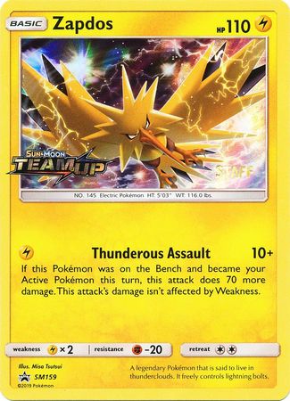 Zapdos (SM159) (Staff) [Sun & Moon: Black Star Promos] | Pegasus Games WI