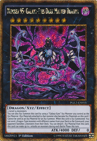 Number 95: Galaxy-Eyes Dark Matter Dragon [PGL2-EN015] Gold Secret Rare | Pegasus Games WI