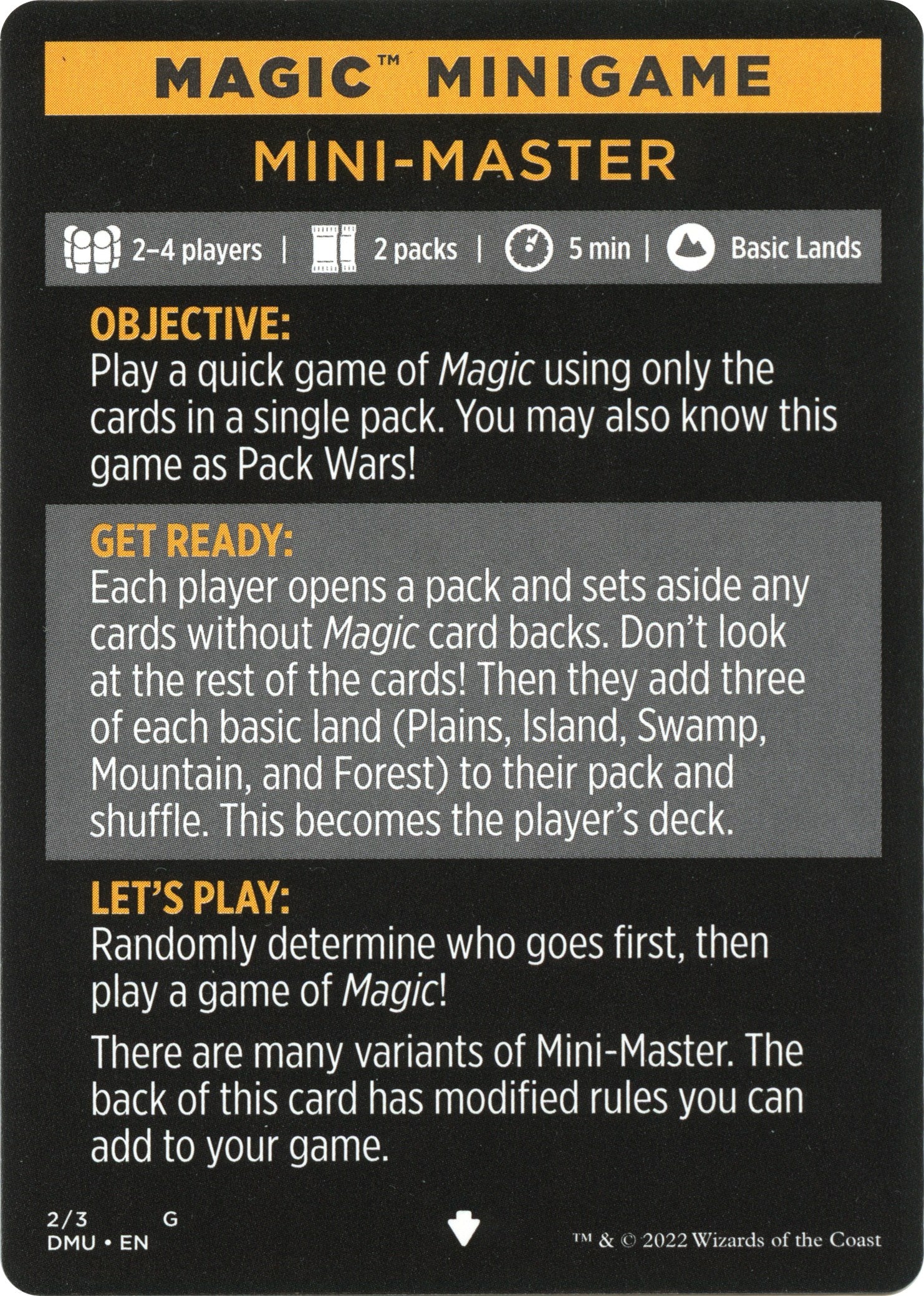 Mini-Master (Magic Minigame) [Dominaria United Minigame] | Pegasus Games WI