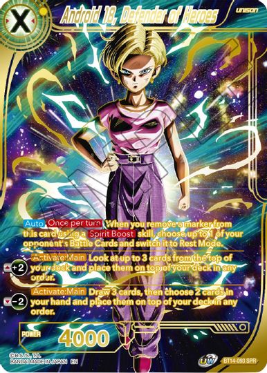 Android 18, Defender of Heroes (SPR) (BT14-093) [Cross Spirits] | Pegasus Games WI