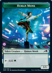 Spirit (002) // Human Monk Double-Sided Token [Kamigawa: Neon Dynasty Tokens] | Pegasus Games WI