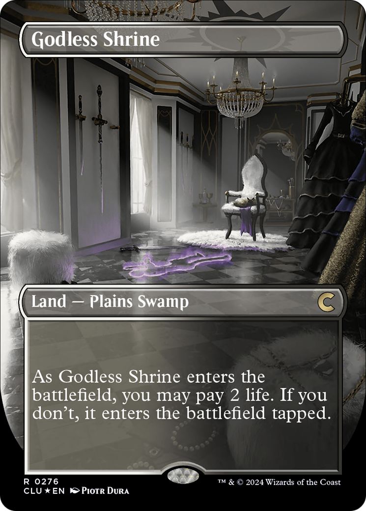 Godless Shrine (Borderless) [Ravnica: Clue Edition] | Pegasus Games WI