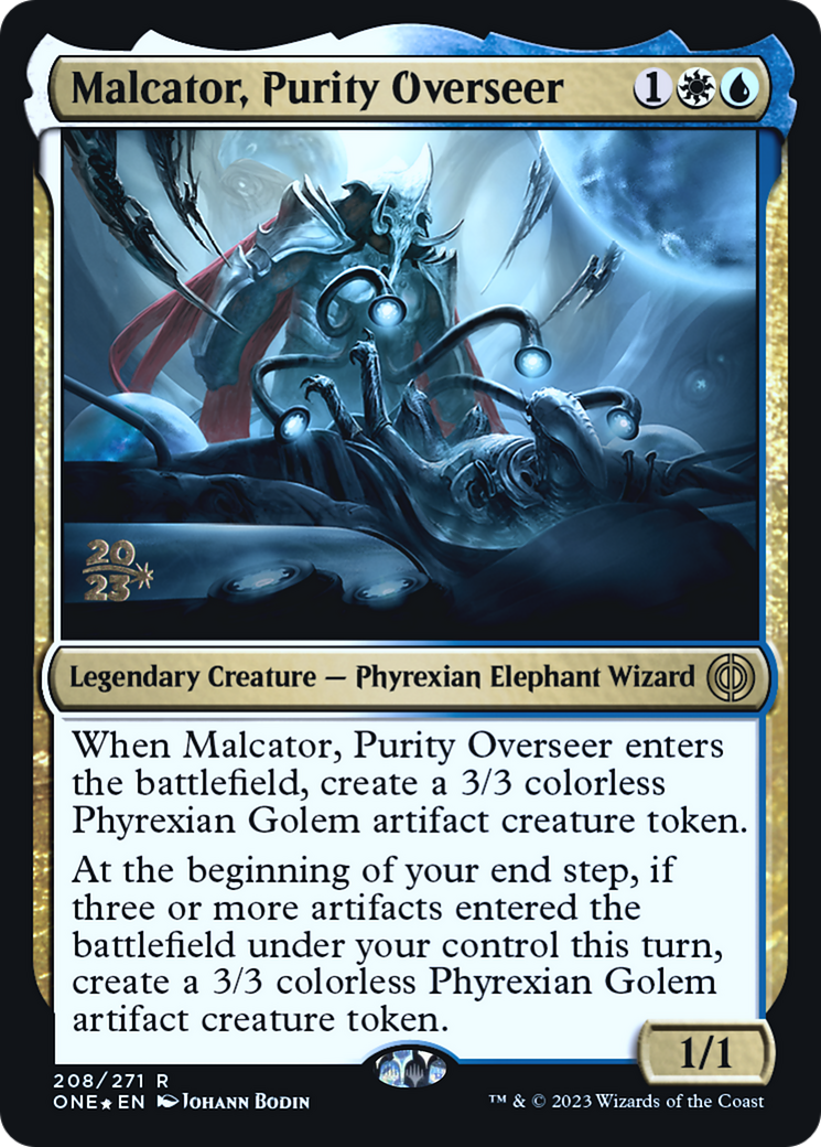 Malcator, Purity Overseer [Phyrexia: All Will Be One Prerelease Promos] | Pegasus Games WI