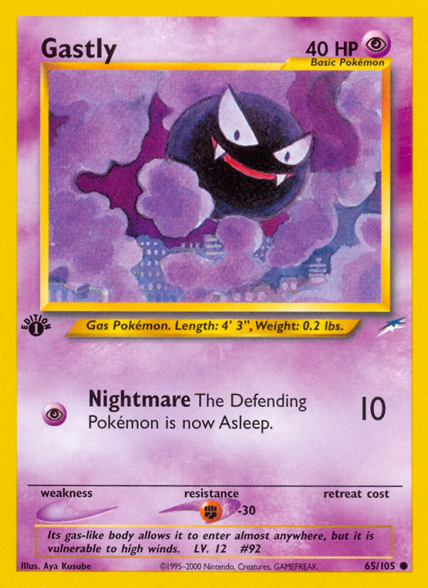 Gastly (65/105) [Neo Destiny 1st Edition] | Pegasus Games WI