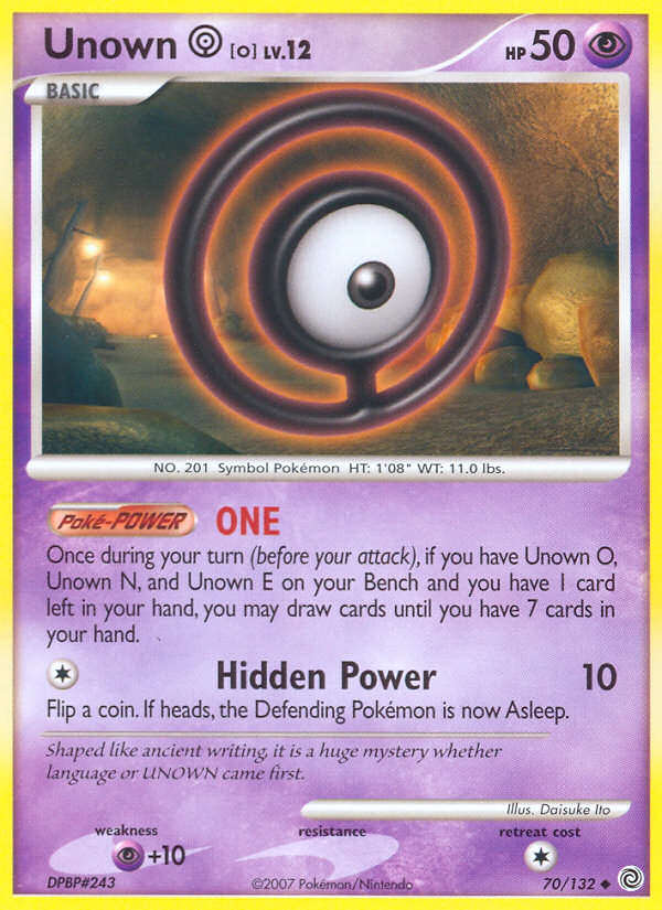 Unown O (70/132) [Diamond & Pearl: Secret Wonders] | Pegasus Games WI