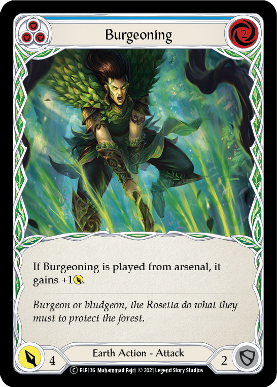 Burgeoning (Blue) [U-ELE136] Unlimited Rainbow Foil | Pegasus Games WI