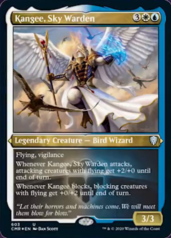 Kangee, Sky Warden (Etched) [Commander Legends] | Pegasus Games WI