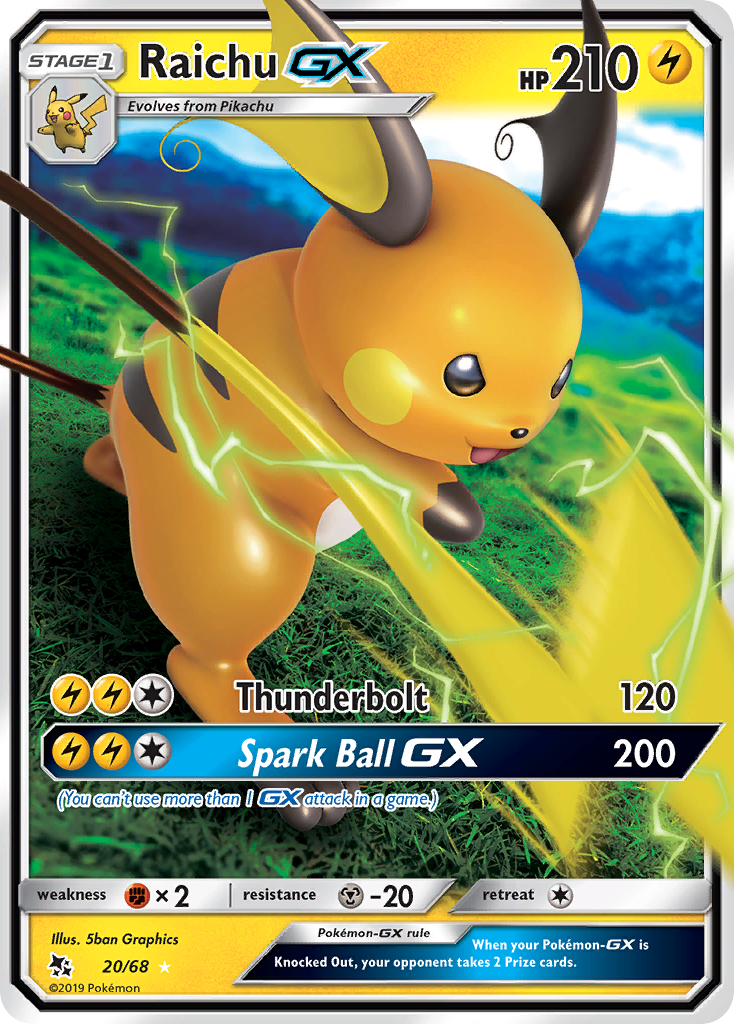 Raichu GX (20/68) [Sun & Moon: Hidden Fates] | Pegasus Games WI