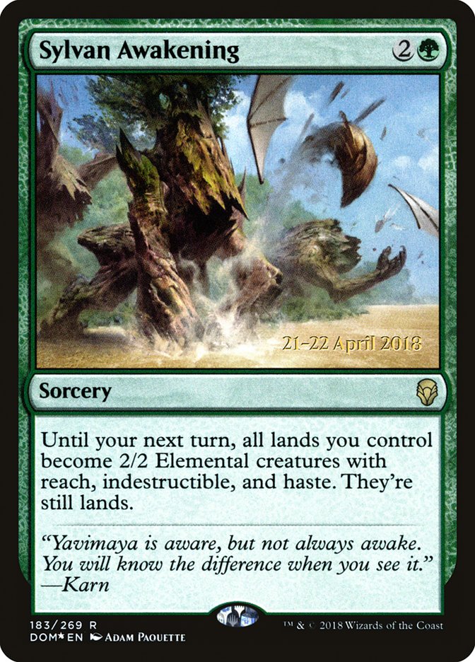 Sylvan Awakening [Dominaria Prerelease Promos] | Pegasus Games WI