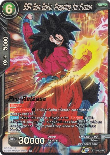 SS4 Son Goku, Prepping for Fusion (BT14-125) [Cross Spirits Prerelease Promos] | Pegasus Games WI