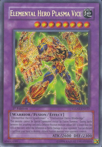 Elemental Hero Plasma Vice [GLAS-EN037] Secret Rare | Pegasus Games WI