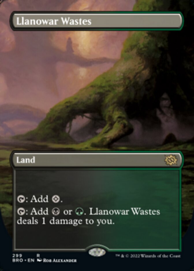 Llanowar Wastes (Borderless Alternate Art) [The Brothers' War] | Pegasus Games WI