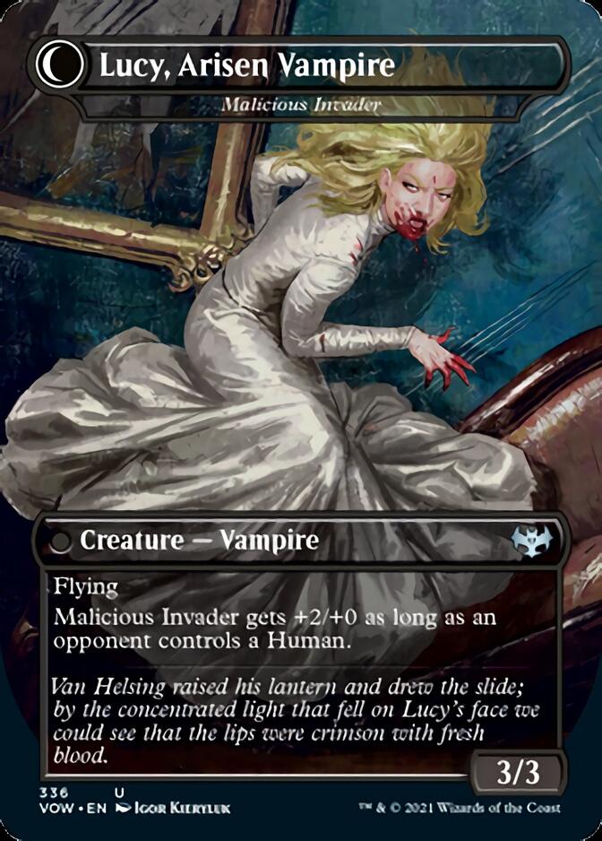 Innocent Traveler // Malicious Invader - Lucy Westenra // Lucy, Arisen Vampire [Innistrad: Crimson Vow] | Pegasus Games WI