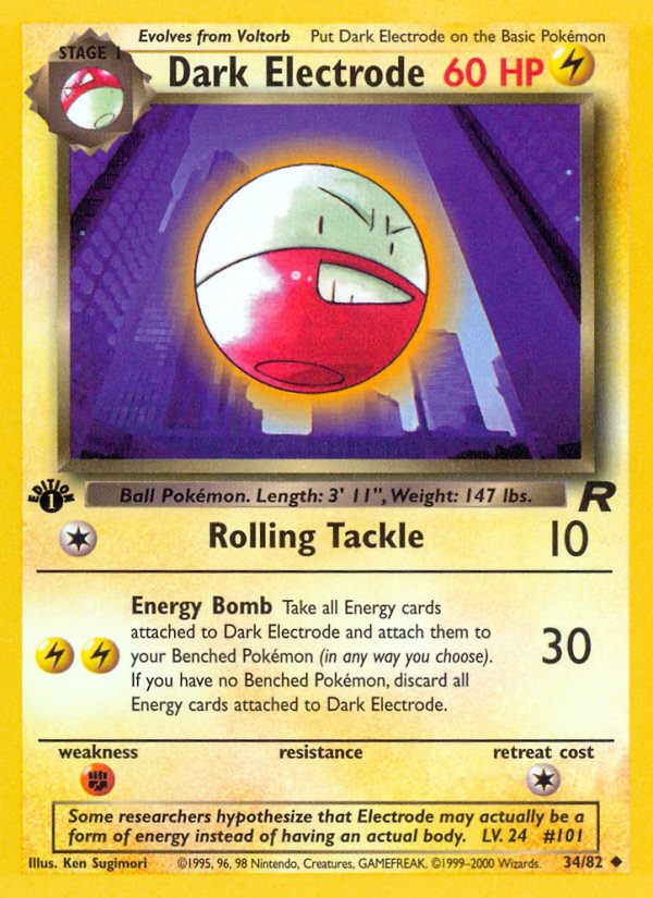 Dark Electrode (34/82) [Team Rocket 1st Edition] | Pegasus Games WI