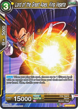 Lord of the Great Apes, King Vegeta [BT3-093] | Pegasus Games WI