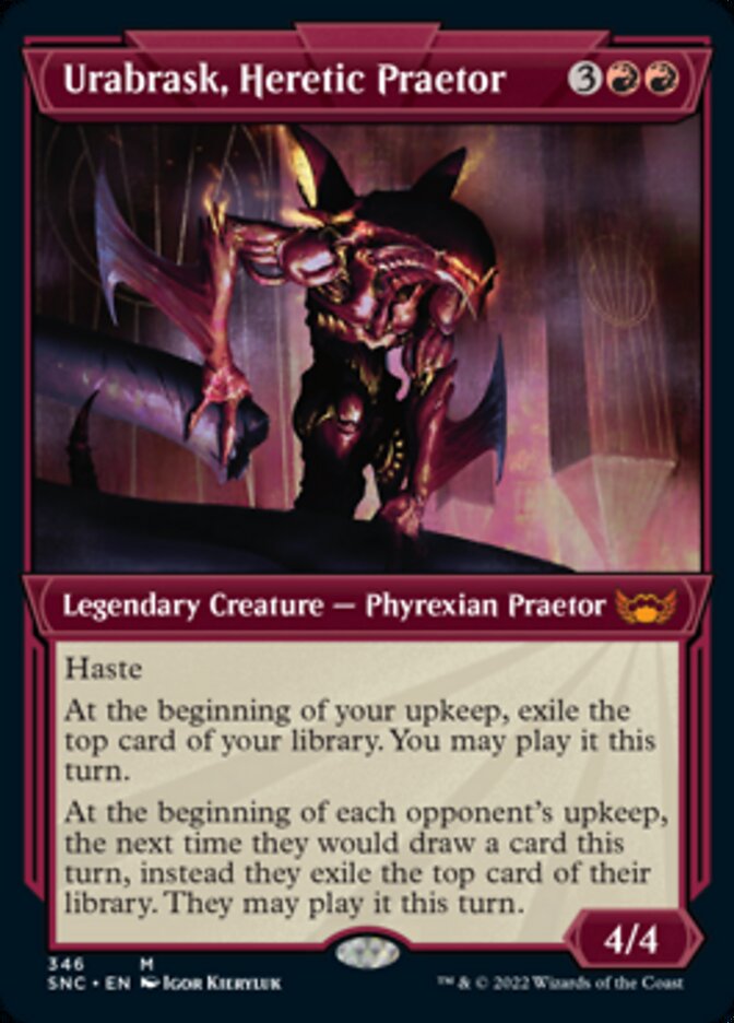 Urabrask, Heretic Praetor (Showcase Art Deco) [Streets of New Capenna] | Pegasus Games WI