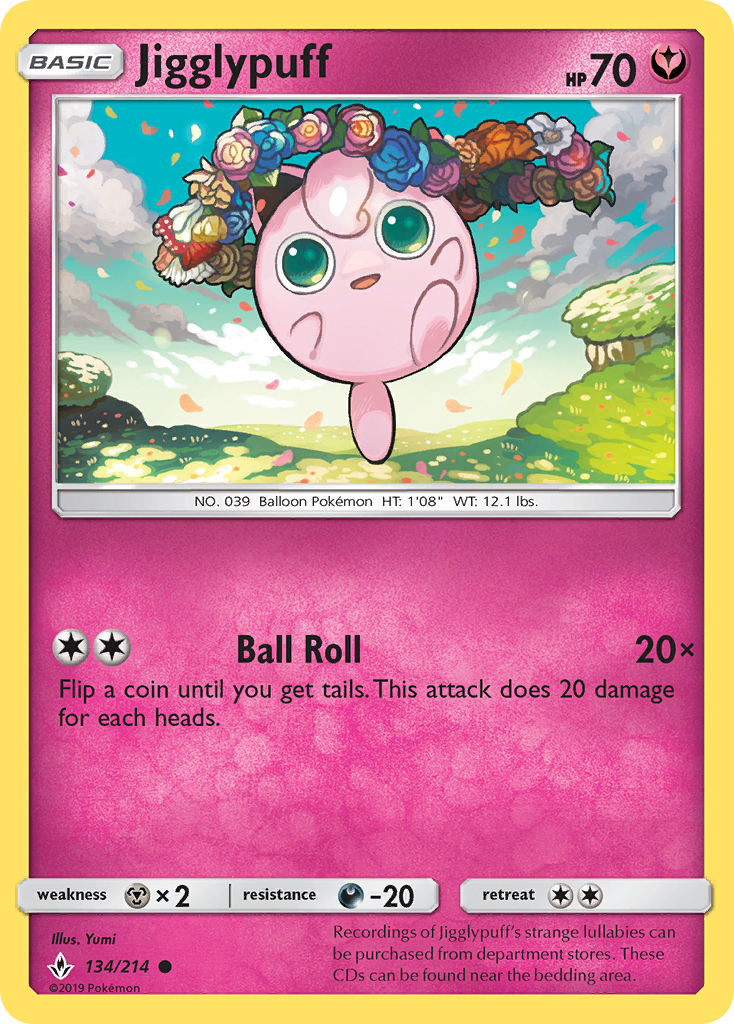 Jigglypuff (134/214) [Sun & Moon: Unbroken Bonds] | Pegasus Games WI