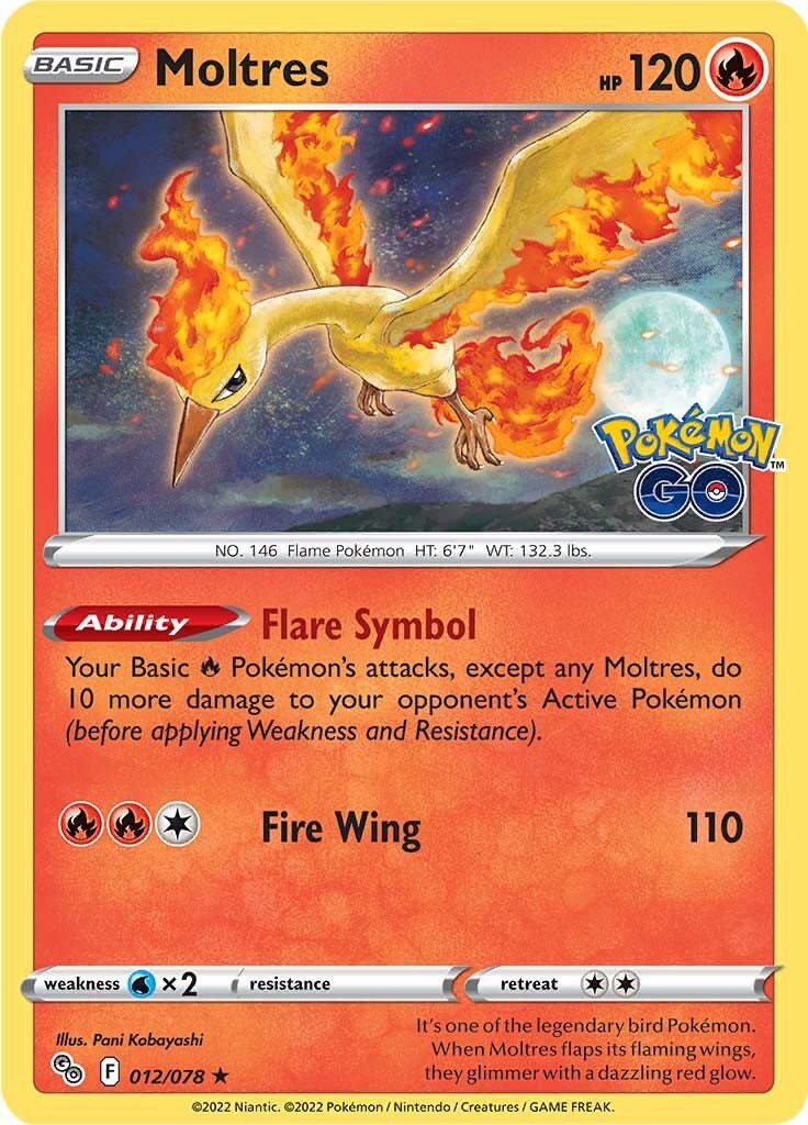Moltres (012/078) [Pokémon GO] | Pegasus Games WI