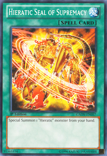 Hieratic Seal of Supremacy [GAOV-EN057] Common | Pegasus Games WI