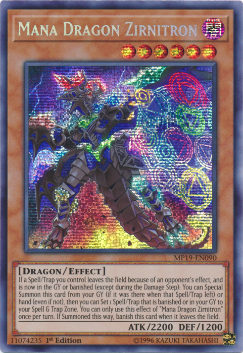 Mana Dragon Zirnitron [MP19-EN090] Prismatic Secret Rare | Pegasus Games WI