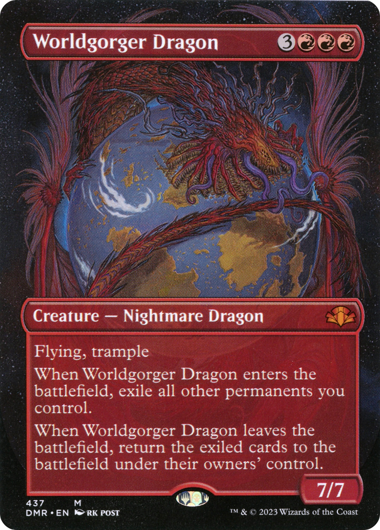 Worldgorger Dragon (Borderless Alternate Art) [Dominaria Remastered] | Pegasus Games WI