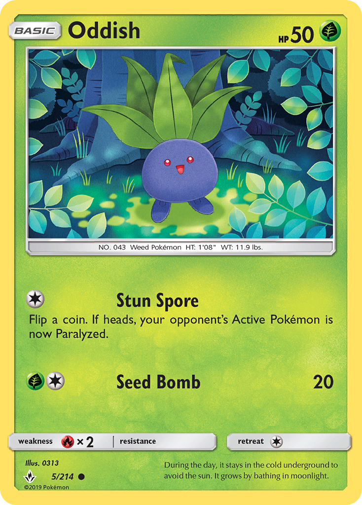 Oddish (5/214) [Sun & Moon: Unbroken Bonds] | Pegasus Games WI