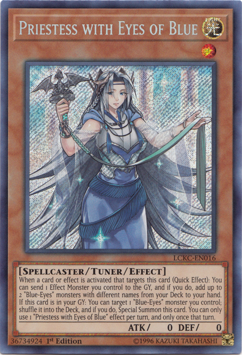 Priestess with Eyes of Blue [LCKC-EN016] Secret Rare | Pegasus Games WI