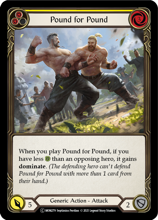 Pound for Pound (Yellow) (Rainbow Foil) [U-MON279-RF] Unlimited Rainbow Foil | Pegasus Games WI