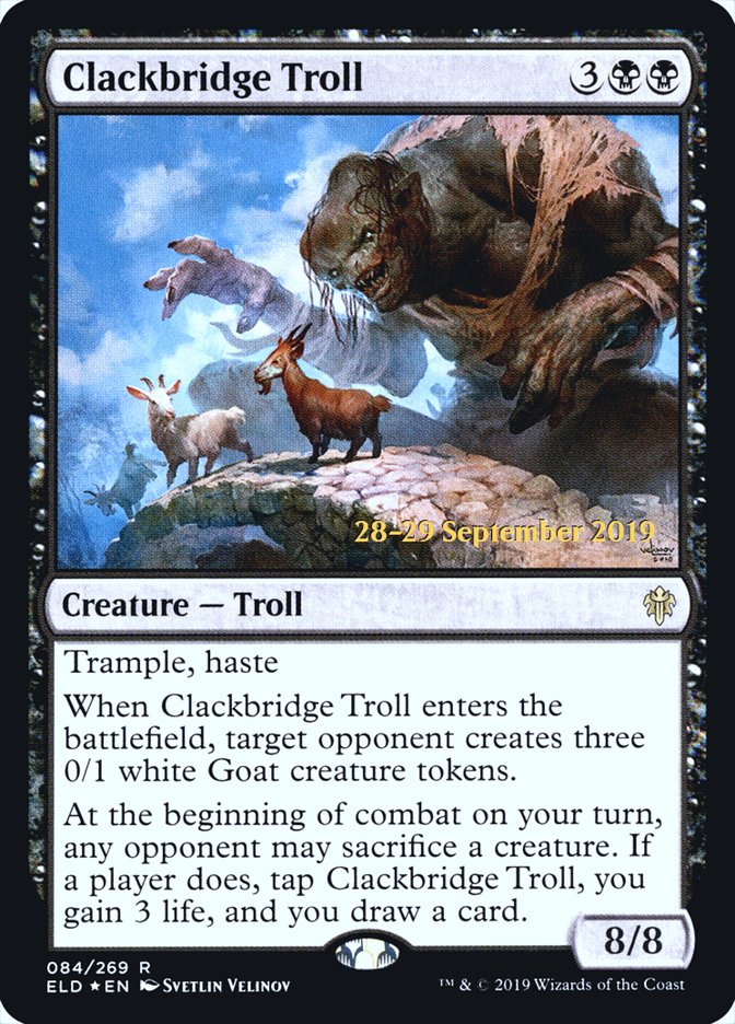 Clackbridge Troll [Throne of Eldraine Prerelease Promos] | Pegasus Games WI