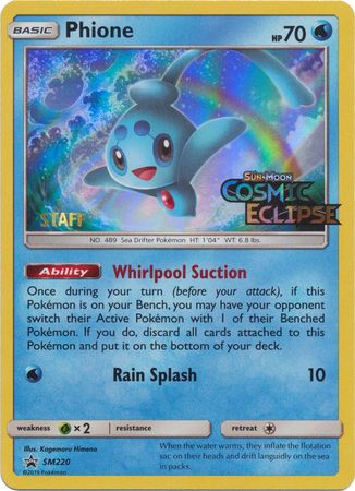 Phione (SM220) (Staff Prerelease Promo) [Sun & Moon: Black Star Promos] | Pegasus Games WI