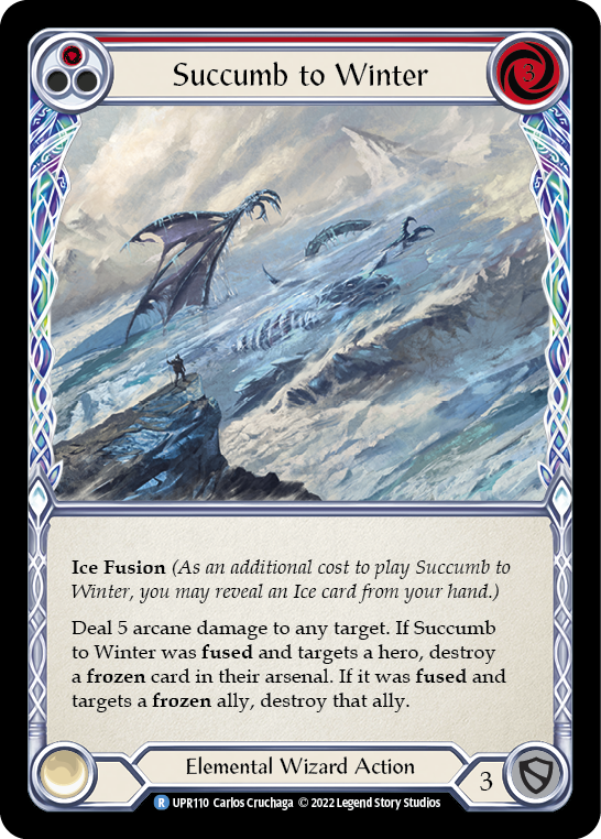 Succumb to Winter (Red) [UPR110] (Uprising)  Rainbow Foil | Pegasus Games WI