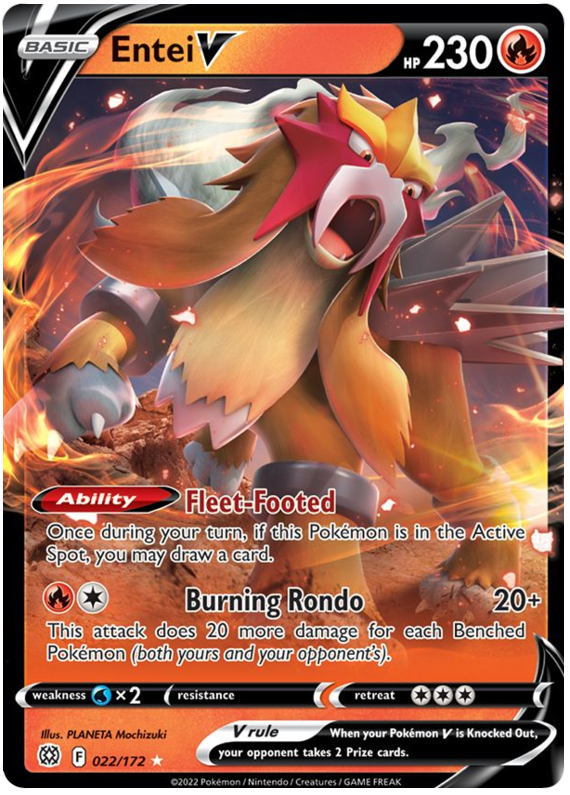 Entei V (022/172) [Sword & Shield: Brilliant Stars] | Pegasus Games WI