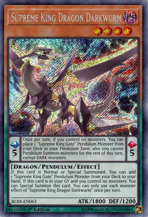 Supreme King Dragon Darkwurm [BLRR-EN063] Secret Rare | Pegasus Games WI