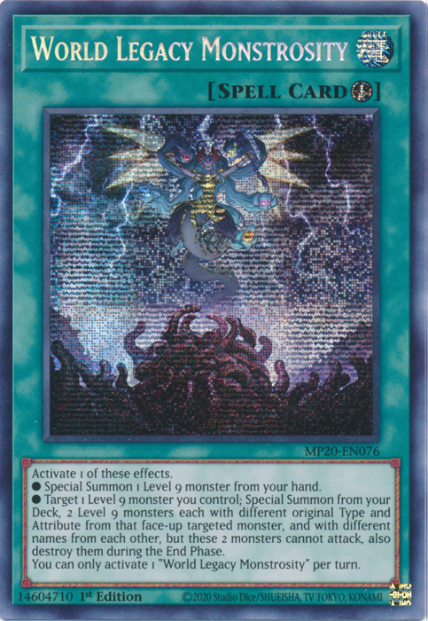 World Legacy Monstrosity [MP20-EN076] Prismatic Secret Rare | Pegasus Games WI