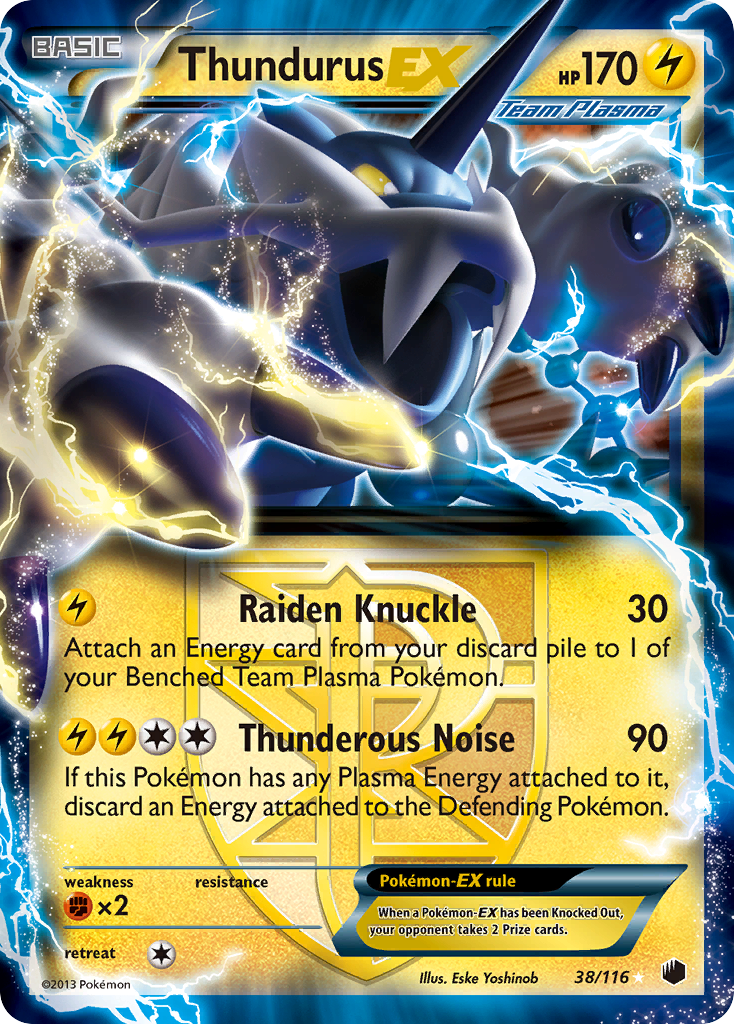 Thundurus EX (38/116) [Black & White: Plasma Freeze] | Pegasus Games WI