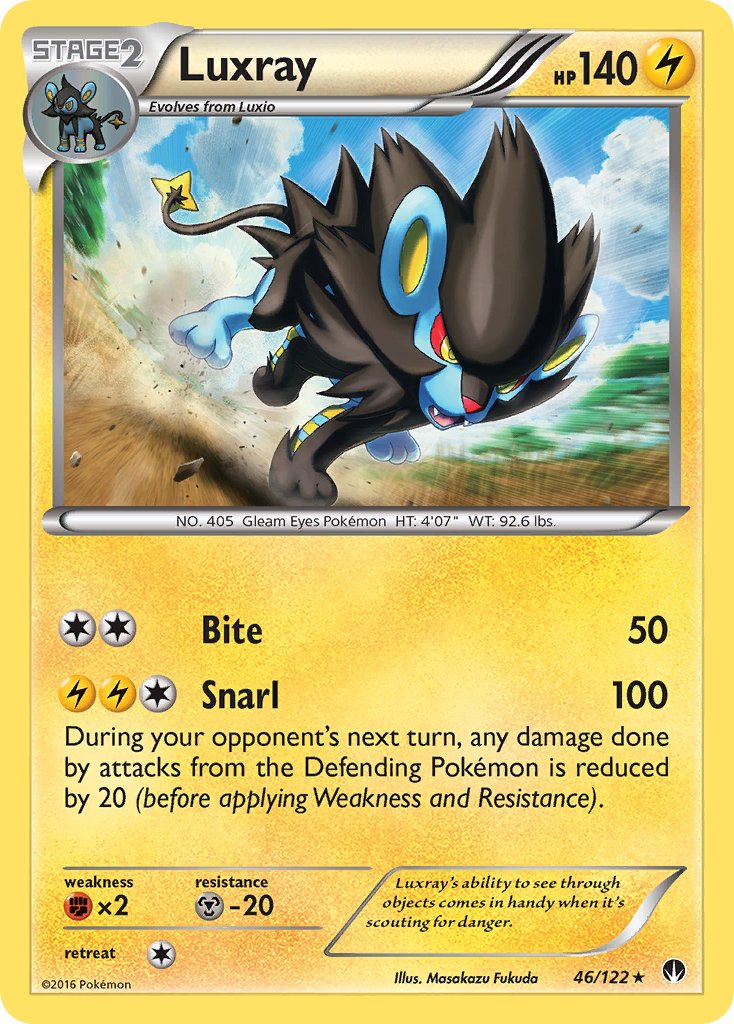 Luxray (46/122) (Cracked Ice Holo) [XY: BREAKpoint] | Pegasus Games WI