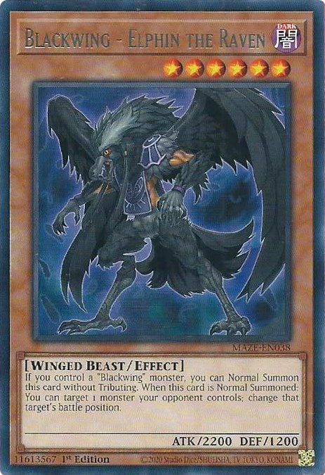 Blackwing - Elphin the Raven [MAZE-EN038] Rare | Pegasus Games WI