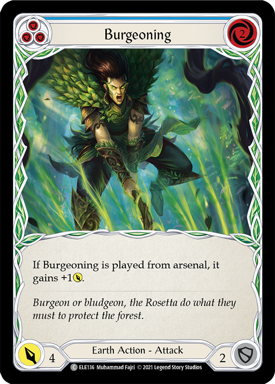 Burgeoning (Blue) [ELE136] (Tales of Aria)  1st Edition Rainbow Foil | Pegasus Games WI