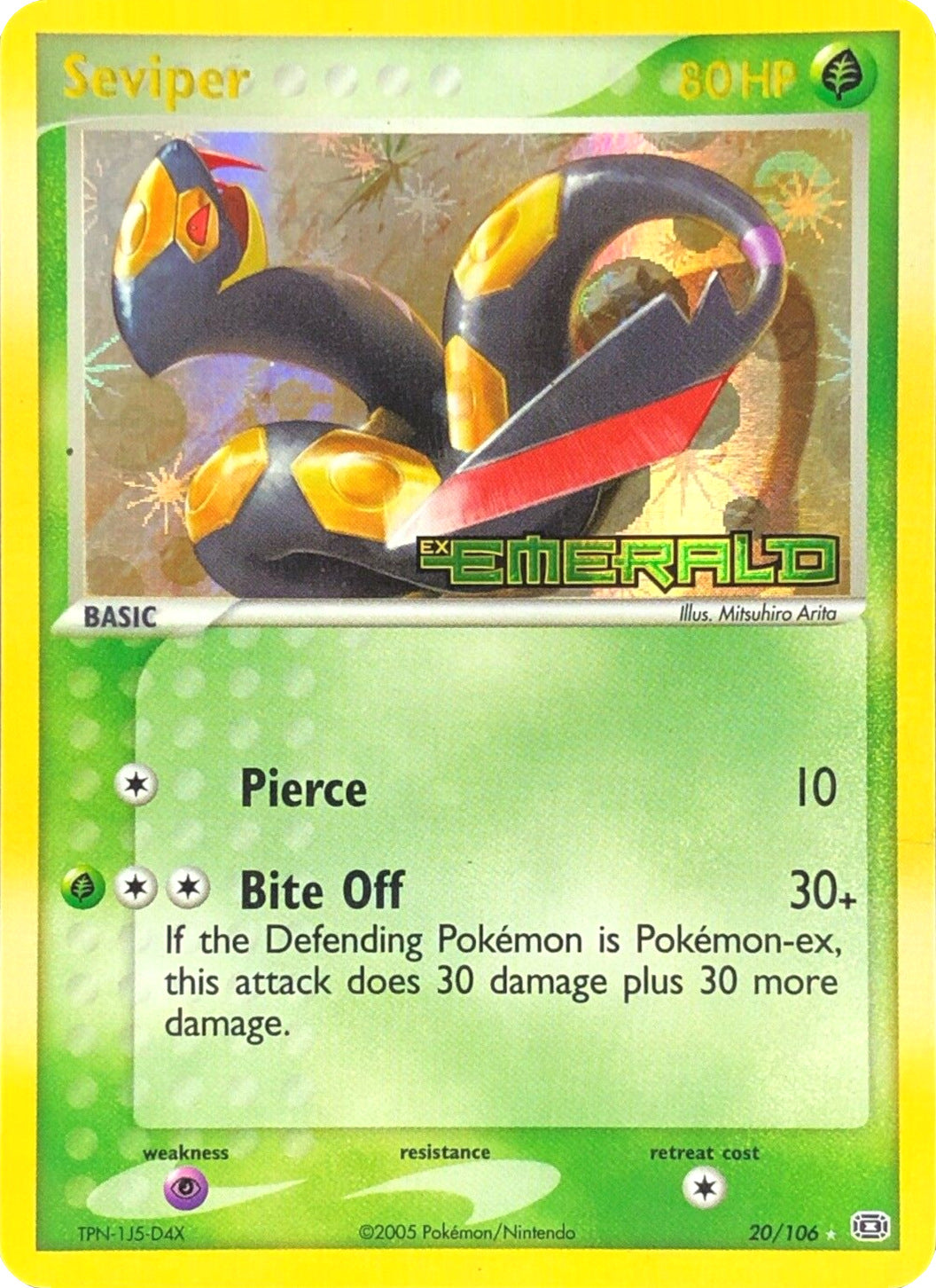 Seviper (20/106) (Stamped) [EX: Emerald] | Pegasus Games WI