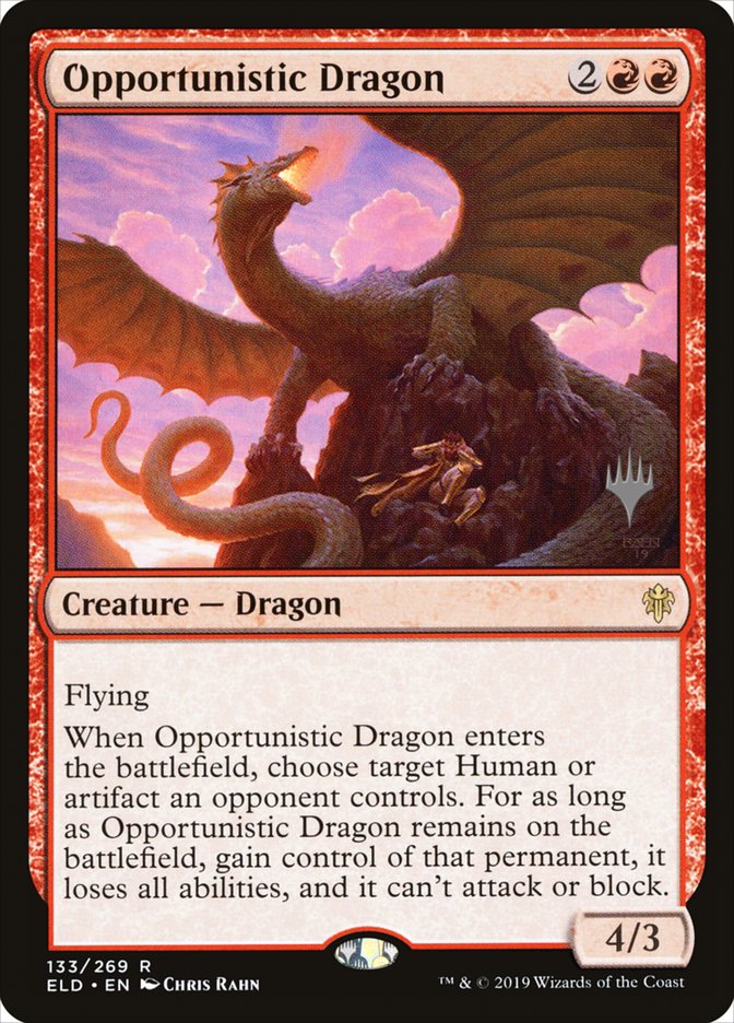 Opportunistic Dragon (Promo Pack) [Throne of Eldraine Promos] | Pegasus Games WI