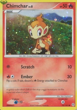 Chimchar (76/130) (Cosmos Holo) [Diamond & Pearl: Base Set] | Pegasus Games WI