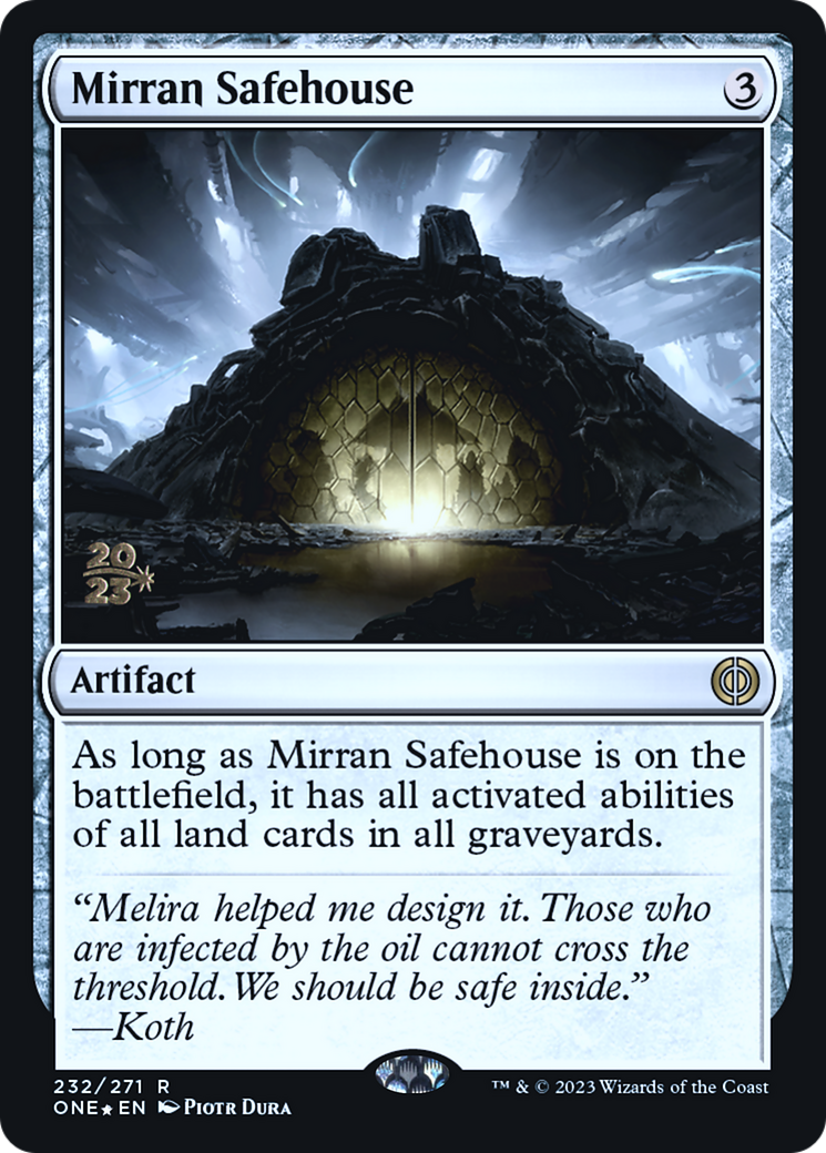 Mirran Safehouse [Phyrexia: All Will Be One Prerelease Promos] | Pegasus Games WI