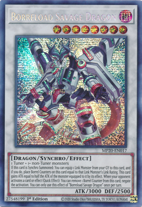 Borreload Savage Dragon [MP20-EN017] Prismatic Secret Rare | Pegasus Games WI