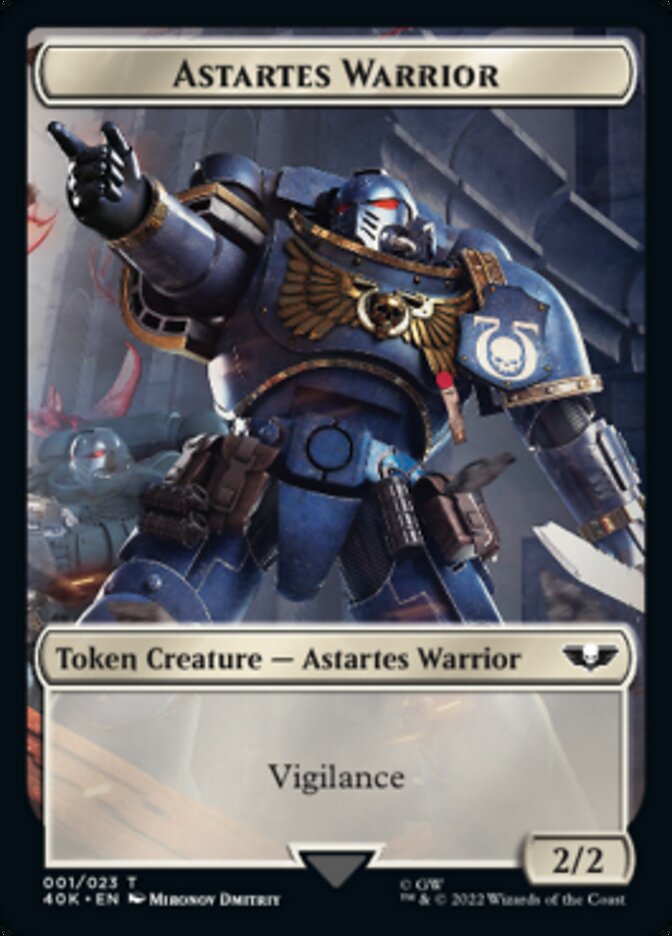 Astartes Warrior // Robot Double-Sided Token (Surge Foil) [Warhammer 40,000 Tokens] | Pegasus Games WI